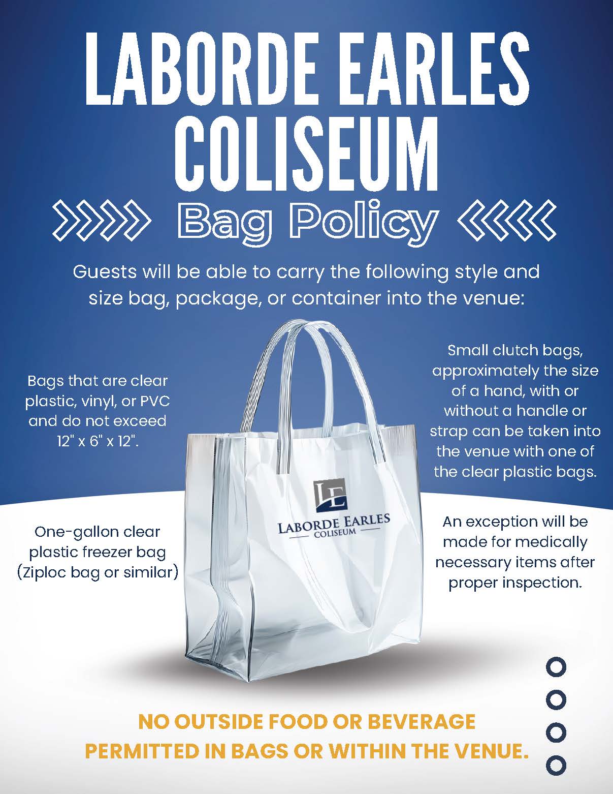 Laborde Earles Coliseum Bag Policy